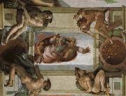 Michelangelo Buonarroti God separates the waters and the country and blesses its work, oil painting